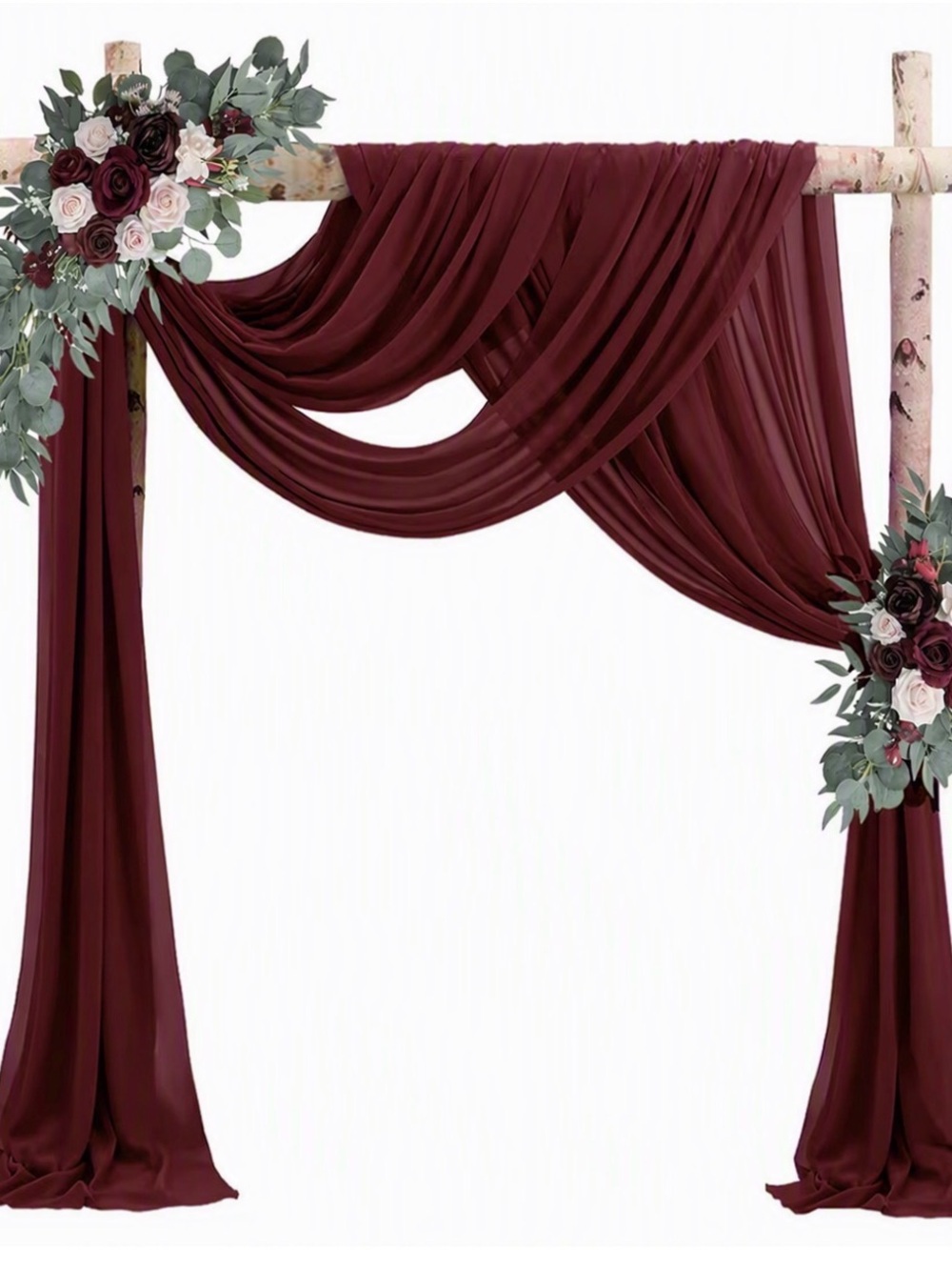 Two Burgundy Wedding Backdrop Panels